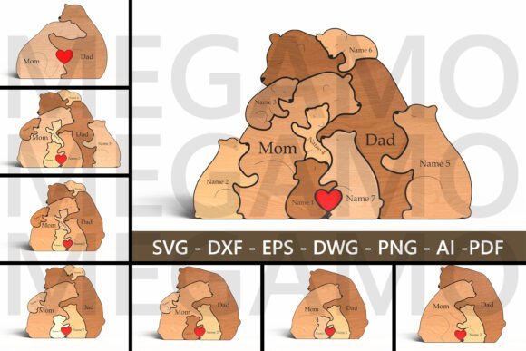 Rompecabezas De Familia De Osos Creativo Digital